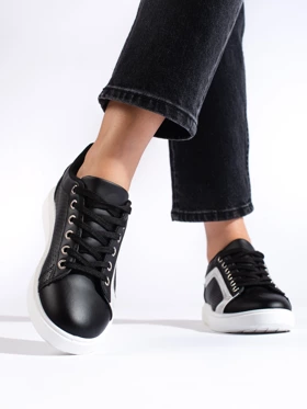 Klasyczne wygodne damskie buty sportowe czarne Shelovet